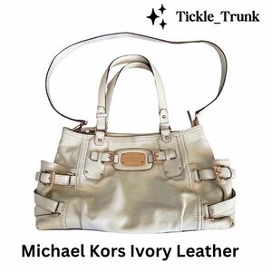 Michael Kors Ivory Leather Shoulder Bag